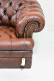 Loveseat / Sofa, Chesterfield, British Brown Leather, Two Seater, NailHead Trim - Old Europe Antique Home Furnishings