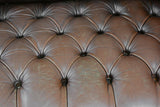 Loveseat / Sofa, Chesterfield, British Brown Leather, Two Seater, NailHead Trim - Old Europe Antique Home Furnishings