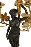 Candelabra, French Bronze, Pair, Marble, Base, Figural, Three Socket Light! - Old Europe Antique Home Furnishings