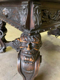 Antique  Desk / Library Table,  Well Carved, Iberian, Ren Rev,  1800's /1900's ! - Old Europe Antique Home Furnishings