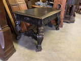 Antique  Desk / Library Table,  Well Carved, Iberian, Ren Rev,  1800's /1900's ! - Old Europe Antique Home Furnishings