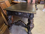 Antique  Desk / Library Table,  Well Carved, Iberian, Ren Rev,  1800's /1900's ! - Old Europe Antique Home Furnishings