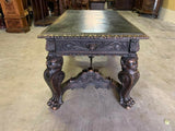 Antique  Desk / Library Table,  Well Carved, Iberian, Ren Rev,  1800's /1900's ! - Old Europe Antique Home Furnishings