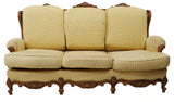 Sleeper Sofa, Louis XV Style Wingback, Tack Trim, Cabriole Legs, Whorl Feet 1900's - Old Europe Antique Home Furnishings