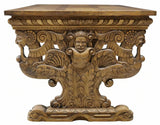 Table, Draw-Leaf, French Renaissance Revival Oak, Carved Trestle Base,1800's!! - Old Europe Antique Home Furnishings