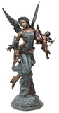 Fountain, Bronze, Sculptural, Near-Life Size Angel. Cherubs, 71.5"H - Old Europe Antique Home Furnishings