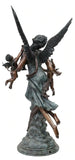 Fountain, Bronze, Sculptural, Near-Life Size Angel. Cherubs, 71.5"H - Old Europe Antique Home Furnishings