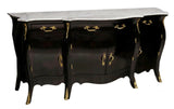 Antique Sideboard, Italian Louis XV Style Marble-Top, Ebonized, Gilt, 1900's!! - Old Europe Antique Home Furnishings