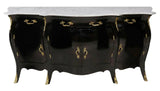 Antique Sideboard, Italian Louis XV Style Marble-Top, Ebonized, Gilt, 1900's!! - Old Europe Antique Home Furnishings