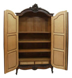 Armoire, French Louis XV Style Rosewood, Two Doors, Mirrored,  Crest,  1900's! - Old Europe Antique Home Furnishings