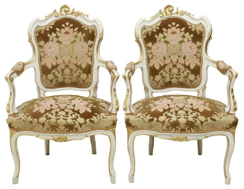 18th Century Louis XV Style Gilt & Upholstered Parlor Set