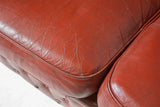 Sofa,  Red Leather, British, Chesterfield,  Wing Back, Tufted, 3 Seater!! - Old Europe Antique Home Furnishings