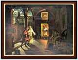 Painting, Continental Oil, Benedictine Abbey, Gorgeous, 1800s, Lovely, Antique! - Old Europe Antique Home Furnishings