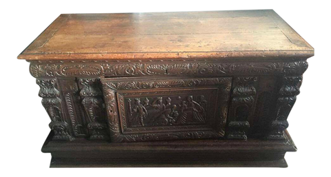 Antique Chest, Heavily Hand Carved European, 16th / 17th Century, Exquisite!! - Old Europe Antique Home Furnishings