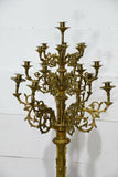 Antique Candelabras, Brass, Monumental, Pair,, 61"H, 21" x 21" Each - Old Europe Antique Home Furnishings