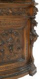 Antique Carved Sideboard / Cabinet, Impressive Continental Carved Walnut, 1800's!! - Old Europe Antique Home Furnishings