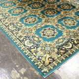 Rug, Blue / Green / Gold European Room Size Rug, Colorful and Gorgeous!! - Old Europe Antique Home Furnishings