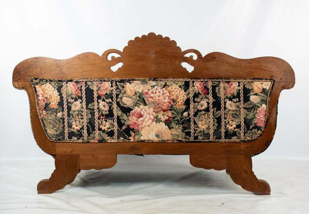Antique Settee, Victorian Shell Carved Medallion Back, Gorgeous Bright ...