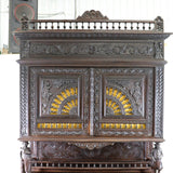 Breton Cabinet, highly carved, vintage / antique - Old Europe Antique Home Furnishings