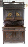 Breton Cabinet, highly carved, vintage / antique - Old Europe Antique Home Furnishings