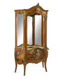 A Louis XV Style Gilt Metal Mounted Painted Vitrine - Old Europe Antique Home Furnishings