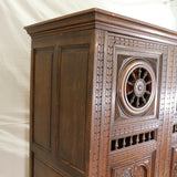 Antique Armoire Breton, Triple Door French Breton Style Oak Armoire, Beautiful!! - Old Europe Antique Home Furnishings
