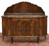 Antique Sideboard, Italian Venetian Marble Top Burlwood, 20th C., Gorgeous! - Old Europe Antique Home Furnishings