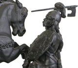 Figures, Sculpture, Spelter, Cast Vic. Warrior, 18 ins x 20 ins, Home Decor - Old Europe Antique Home Furnishings