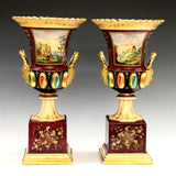 Pair of 19th century Porcelain Urns, Old Paris - Old Europe Antique Home Furnishings