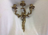 Large French Bronze Wall Sconce 3 lights - Old Europe Antique Home Furnishings