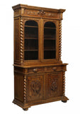 Antique Bookcase. Cupboard, French Oak Hunt 19th Century ( 1800s ), Gorgeous!! - Old Europe Antique Home Furnishings