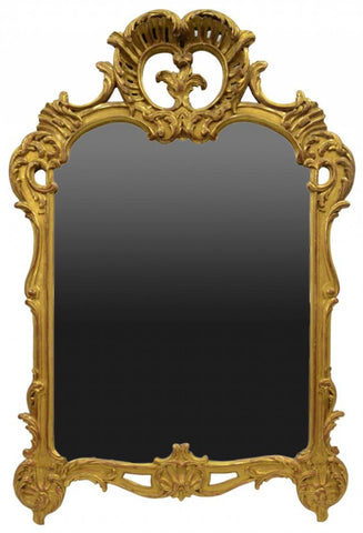 French Louis XV Style Giltwood Wall Mirror 19th century ( 1800s ) - Old Europe Antique Home Furnishings