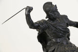 CAST VIC. SPELTER WARRIOR FIGURES Height: 18 in. by Width: 20 in. by Depth: 7 1/2 in. - Old Europe Antique Home Furnishings