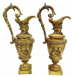 Garnitures, Bronze French Pair, French Bronze, Ewer-Form, 20th C.,Gorgeous Pair! - Old Europe Antique Home Furnishings