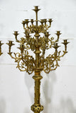 Antique Candelabras, Brass, Monumental, Pair,, 61"H, 21" x 21" Each - Old Europe Antique Home Furnishings