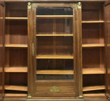 Antique Bookcase, French Empire Style Mahogany, Gilt Metal Ormulu Accent, 1800s - Old Europe Antique Home Furnishings
