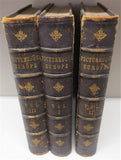 Antique Books, History, Picturesque, Europe 1878, 3 Folio Volumes,  (1800s), - Old Europe Antique Home Furnishings