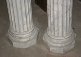Pedestals,  Faux Marble, Pair, Handsome Decor for Displaying Treasures! - Old Europe Antique Home Furnishings