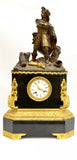 Large Japy Freres French Figural Bronze and Marble Clock, 19th Century ( 1800s ) - Old Europe Antique Home Furnishings