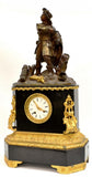 Large Japy Freres French Figural Bronze and Marble Clock, 19th Century ( 1800s ) - Old Europe Antique Home Furnishings