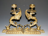 Pair of Brass Renaissance Revival Candlesticks. 19th Century ( 1800s ) - Old Europe Antique Home Furnishings