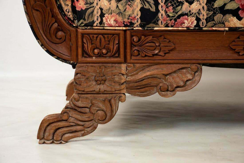 Antique Settee, Victorian Shell Carved Medallion Back, Gorgeous Bright ...