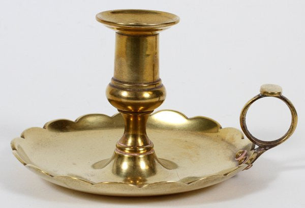 English Chamber Stick Rare Large Size Polished Brass 19th Century (item  #1457363)