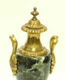 Pair of Green Marble Urns with Gilt Bronze Mounts - Old Europe Antique Home Furnishings