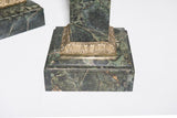 Pair of Continental Ormolu Mounted Green Pedestals - Old Europe Antique Home Furnishings