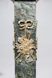 Pair of Continental Ormolu Mounted Green Pedestals - Old Europe Antique Home Furnishings