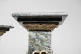Pair of Continental Ormolu Mounted Green Pedestals - Old Europe Antique Home Furnishings