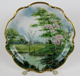 Platter, Bavarina, Hand Painted, 22 Kt. Gold Trim, Hutschenreuther Selb Bavarian, Stunning - Old Europe Antique Home Furnishings