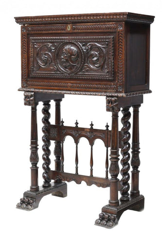 Spanish Renaissance Revival Vargueno Desk - Old Europe Antique Home Furnishings