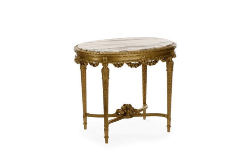 Antique Table, Rococo, Occasional, Louis XV, Marble Top, Beautiful 19th Century ( 1800s ) Table! - Old Europe Antique Home Furnishings